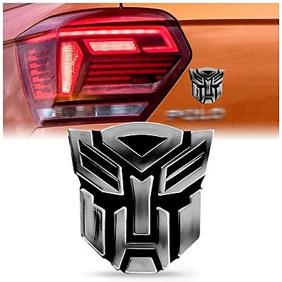 Emblema Autobot Cromado: Deixe Seu Carro Transformado!