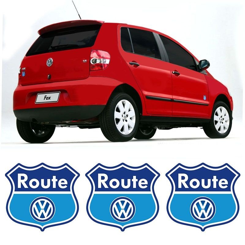 Emblemas Route Fox: Kit 3 Adesivos VW Originais