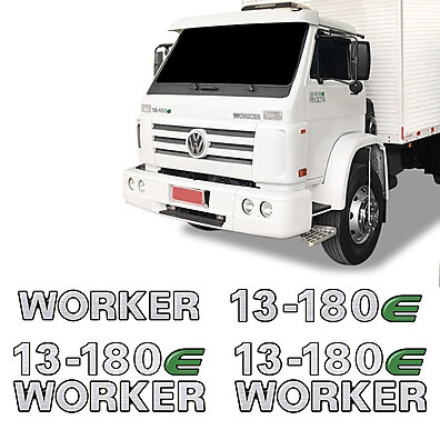 Emblemas VW Worker: Adesivos Escovados para Caminhão