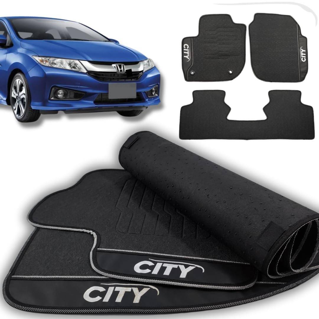 Jogo de Tapetes Premium Emborrachado Impermeável para Honda City EX/EXL/LX/DX/SPORT (2015-2021) - 3 Peças