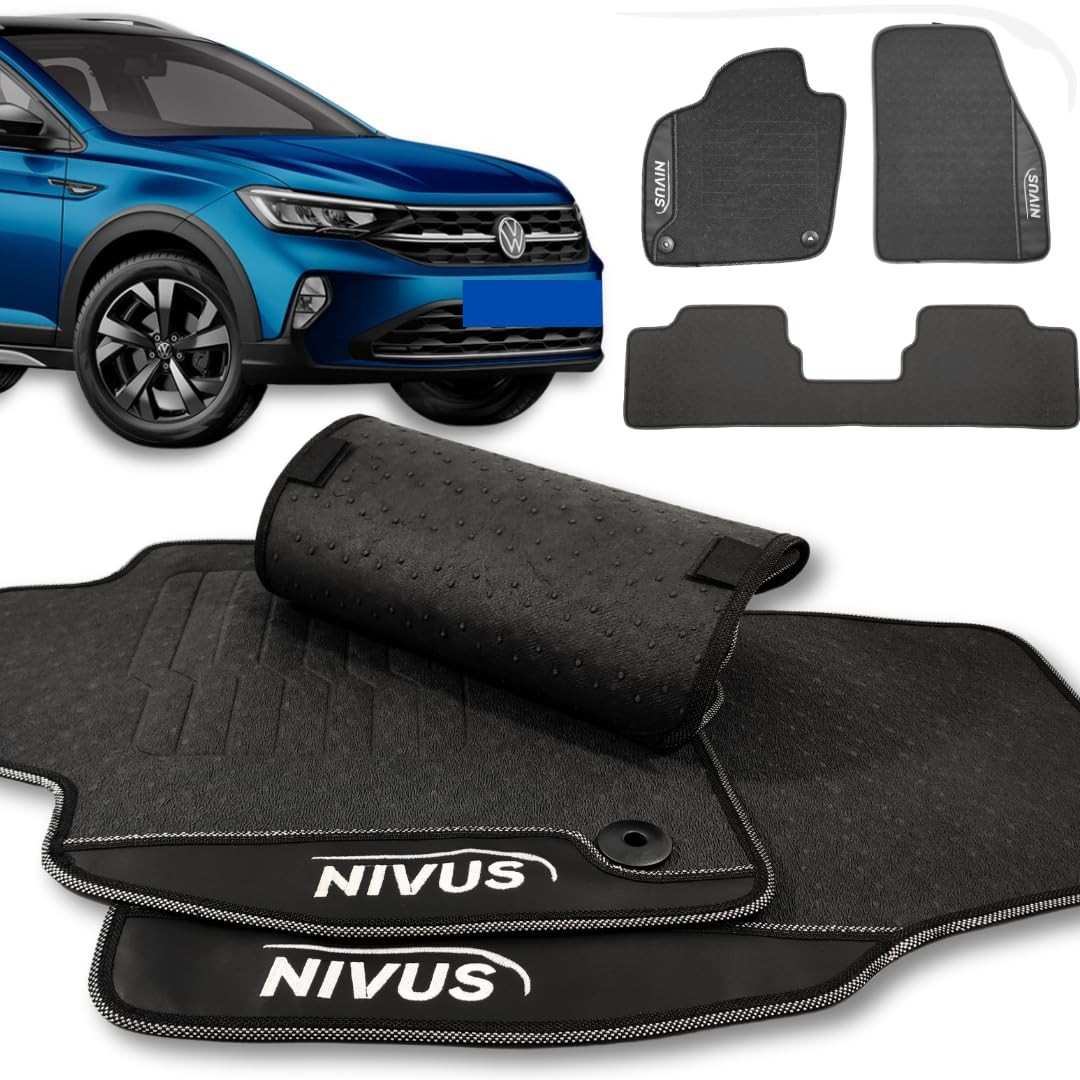 Jogo de Tapetes Premium Emborrachado Impermeável para VW Nivus (2020-2025) - Proteção e Estilo