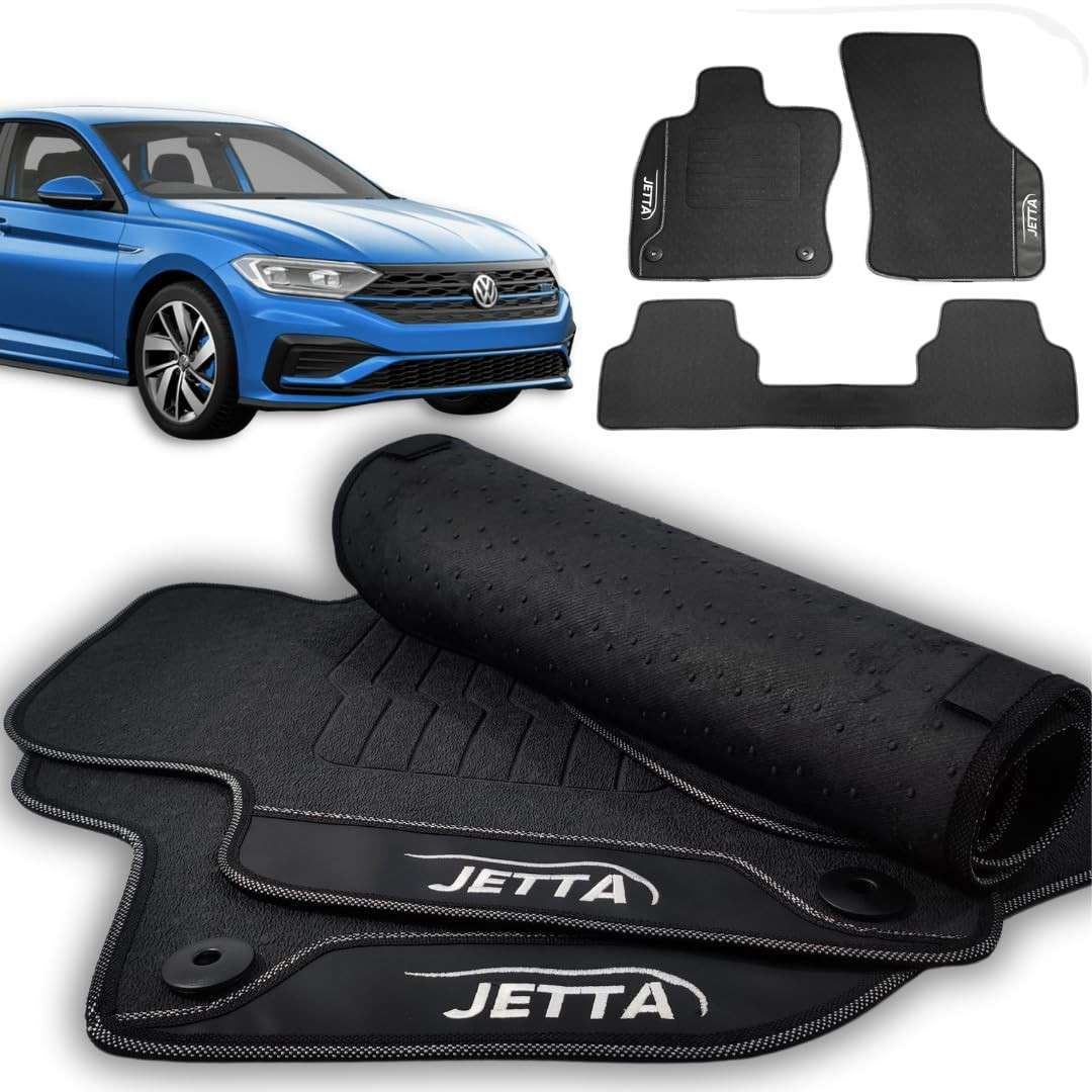 Jogo de Tapetes Automotivos Premium Emborrachado para Jetta 2018-2021 (3 Peças Impermeáveis)