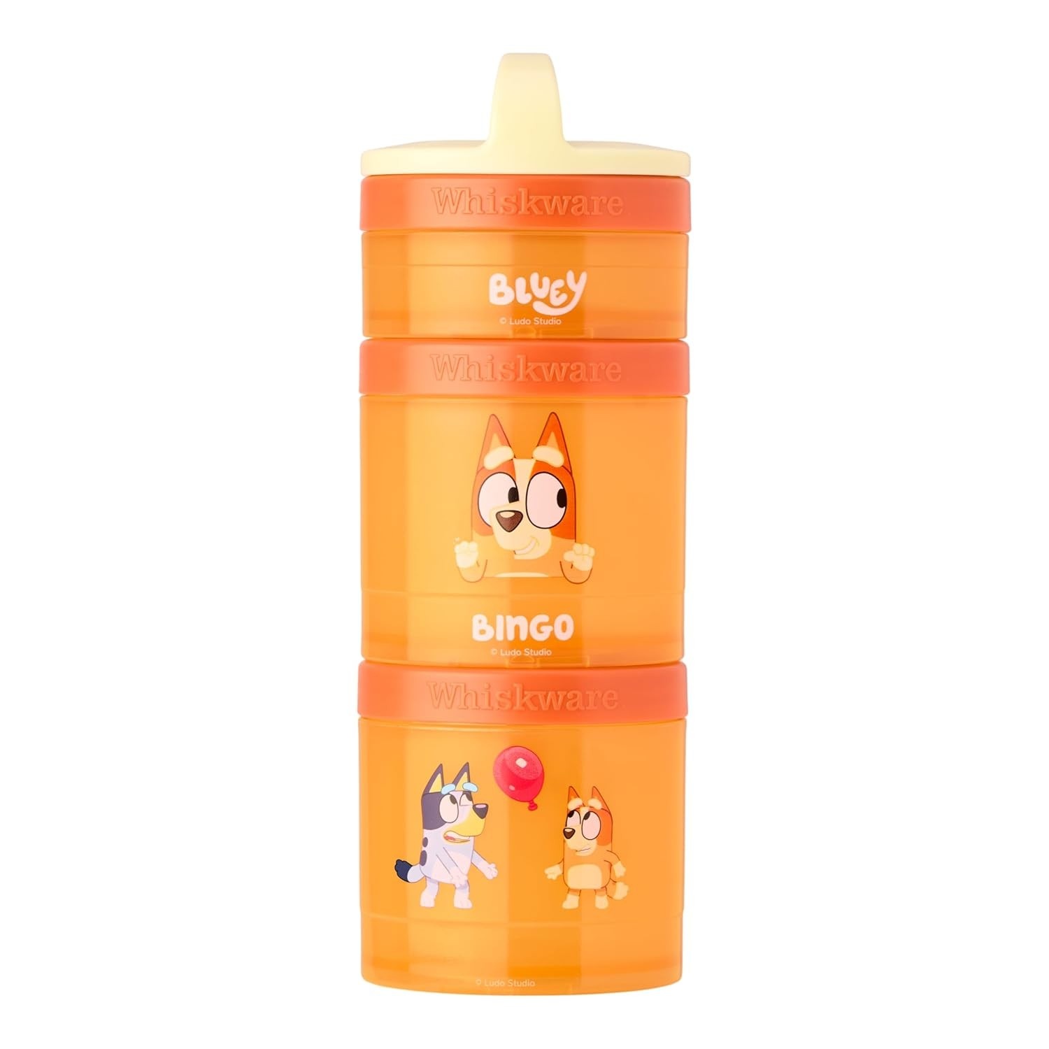 Conjunto de Recipientes Empilháveis Bluey - 3 Copos para Lanches Escolares e Viagens