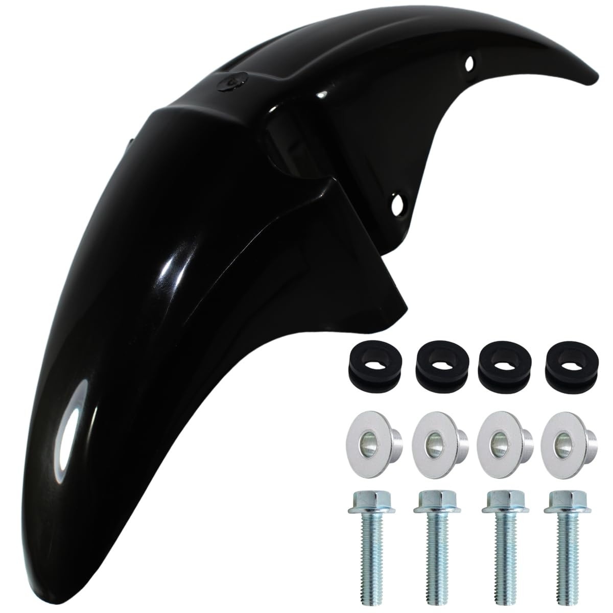 Paralama Dianteiro Honda CG 150 Titan Sport 2004-2008 Preto - Encaixe Perfeito + Parafusos