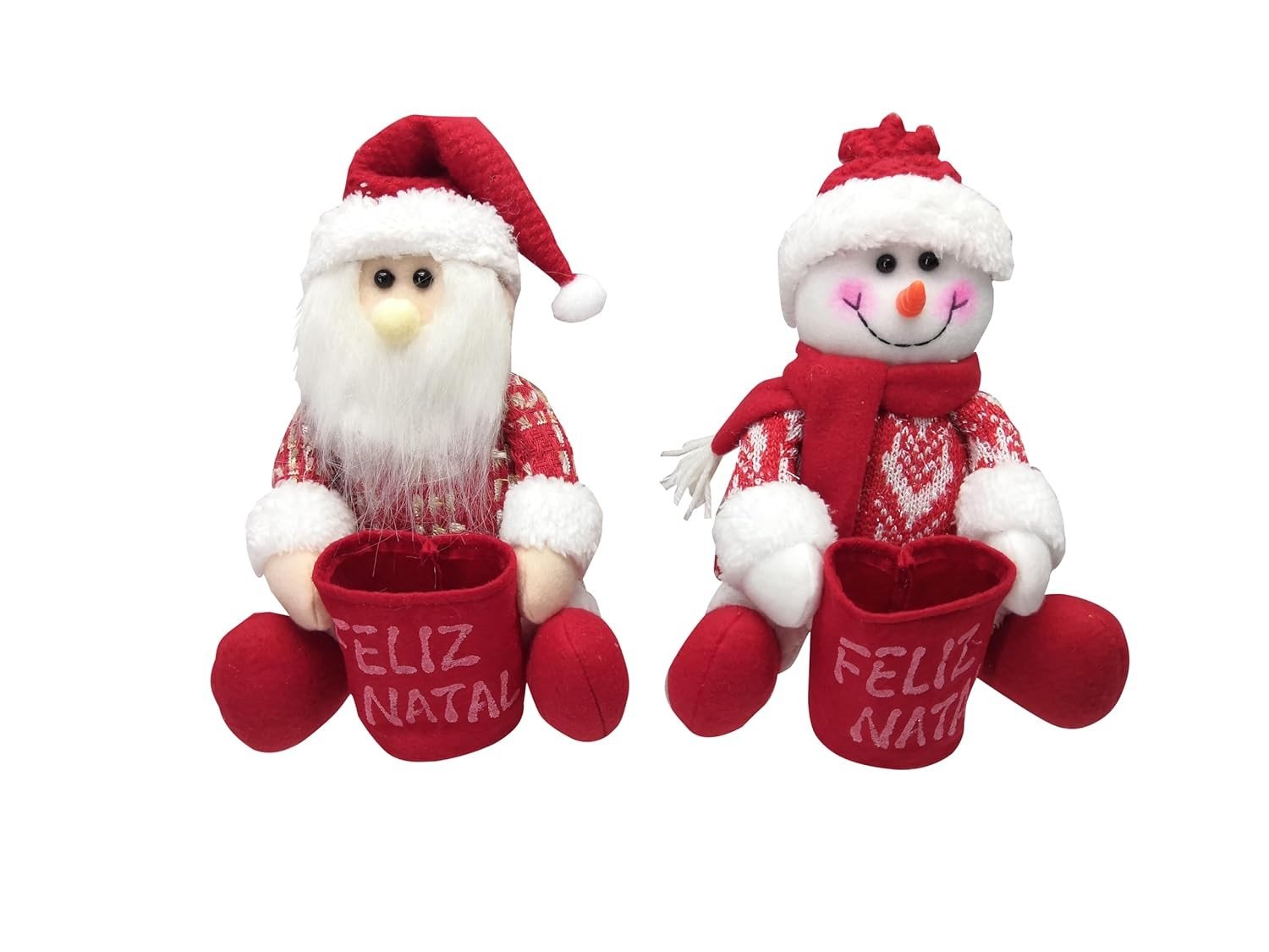 Enfeite Natalino Boneco Sentado com Saco VM - Decoração Encantadora para o Natal