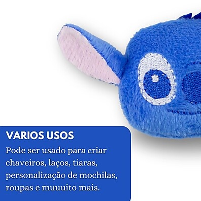 Aplique Stitch Pelúcia: 2 Unidades para Criar e Encantar ✨