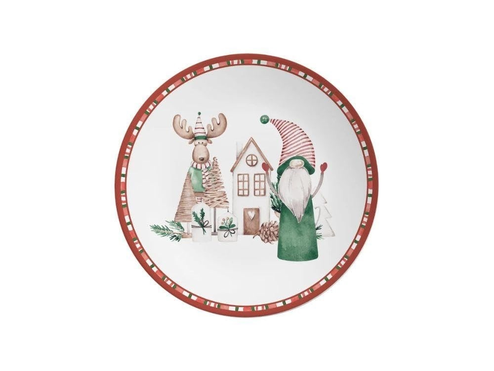 Conjunto de 6 Pratos Rasos Encanto Natalino – Alleanza | Decore sua Mesa com Estilo e Tradição