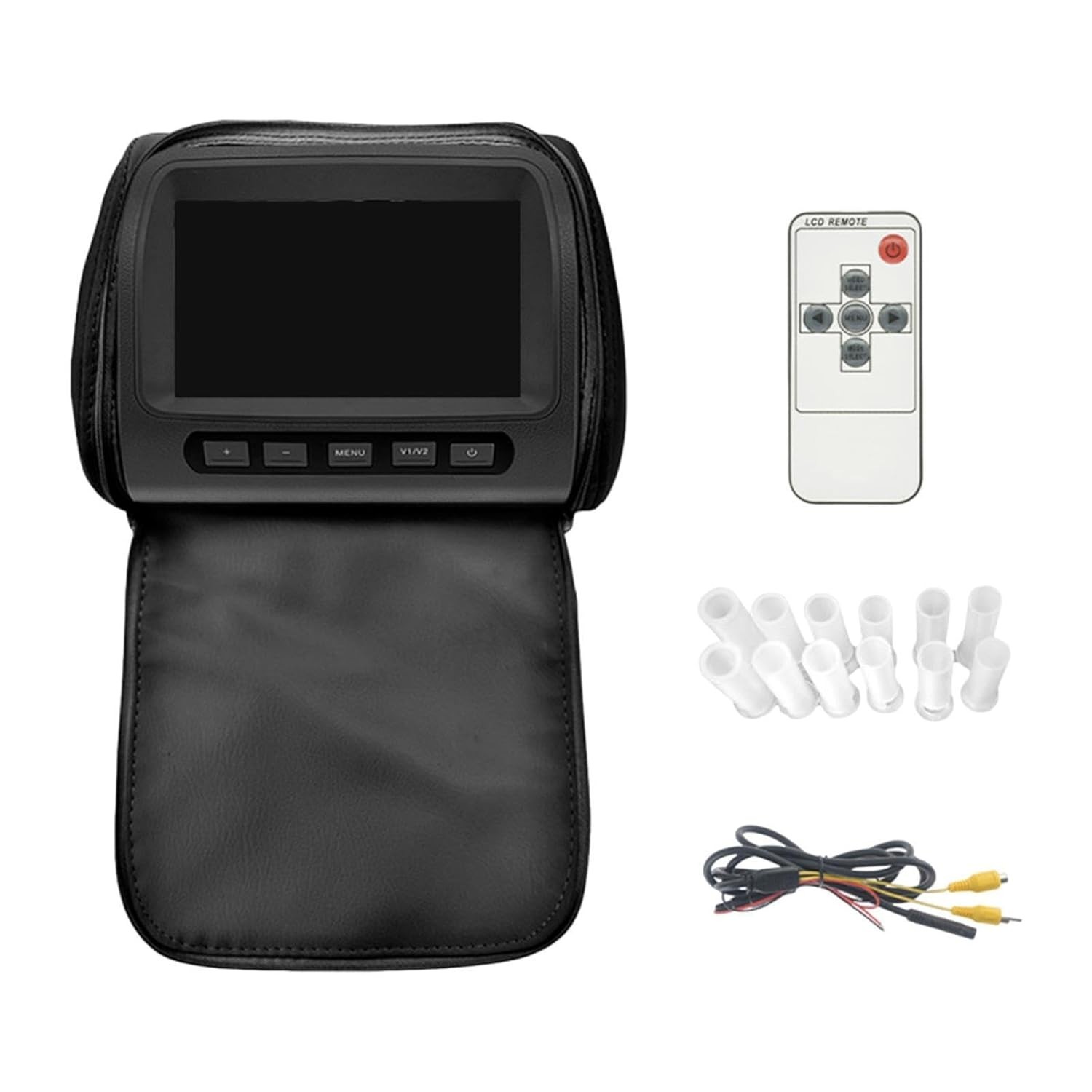 Tela de Encosto de Cabeça Automotivo 7" com Dupla Entrada de Vídeo - Entretenimento Completo para Viagens!