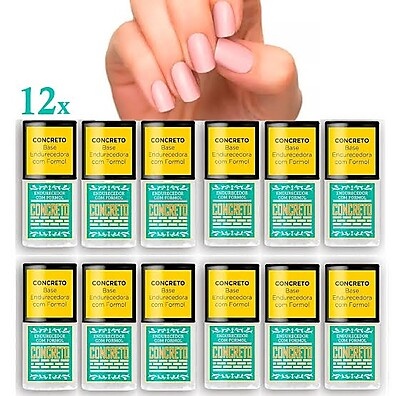Endurecedor de Unhas Top Beauty: Kit 12 Bases