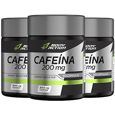 Energy Booster Total: Kit 3x Cafeína 200mg Bodyaction