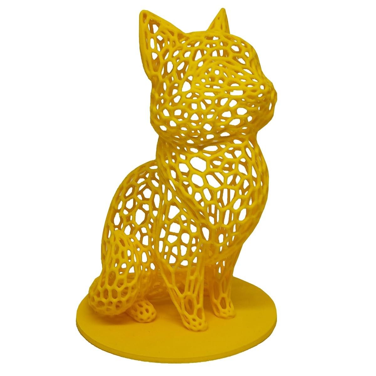 Gato Sentado 18cm 3D Amarelo - Enfeite Decorativo Moderno para Ambientes