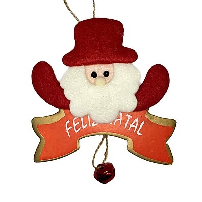 Enfeite de Natal Papai Noel com Sino - Decore sua Casa!