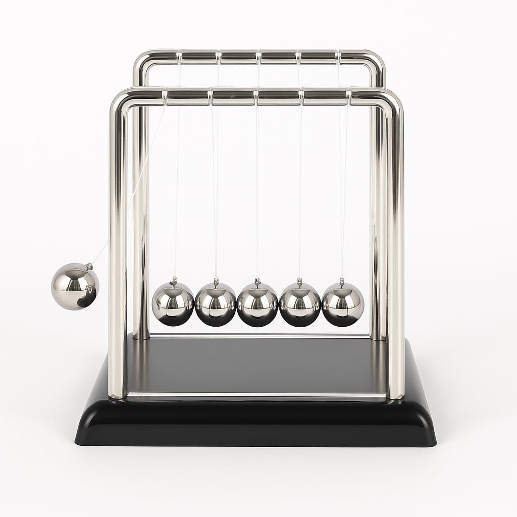 Pêndulo de Newton 13,5cm - Enfeite Decorativo com Design Elegante e Demonstração Científica