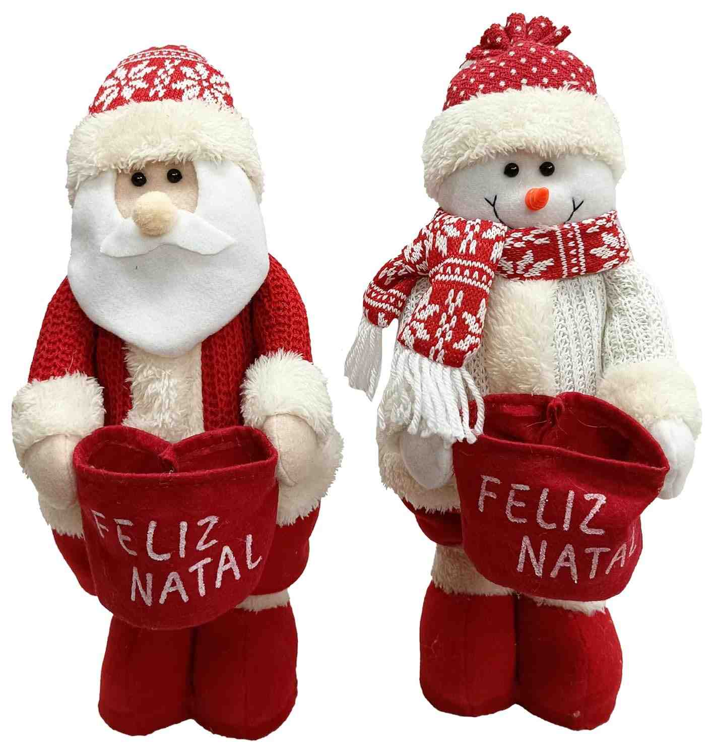 Enfeite Natalino Boneco em Pé com Saco - Decoração Encantadora para o Natal