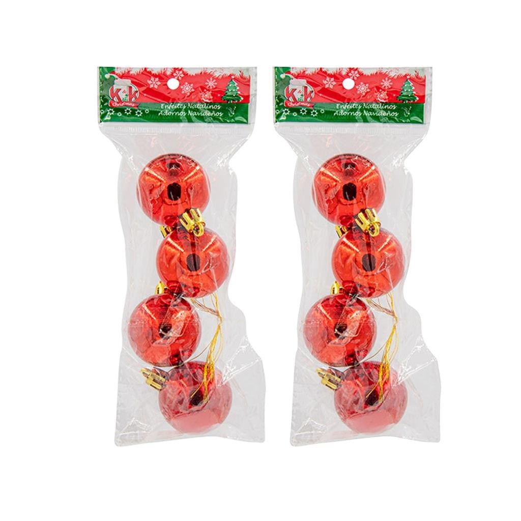 Enfeites de Natal Vermelhos: Kit 8 Bolinhas!