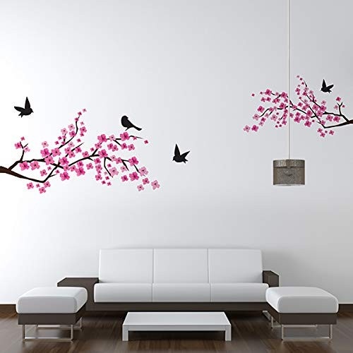 Adesivo de Parede Entardecer Flores & Pássaros - Decore com Charme e Estilo