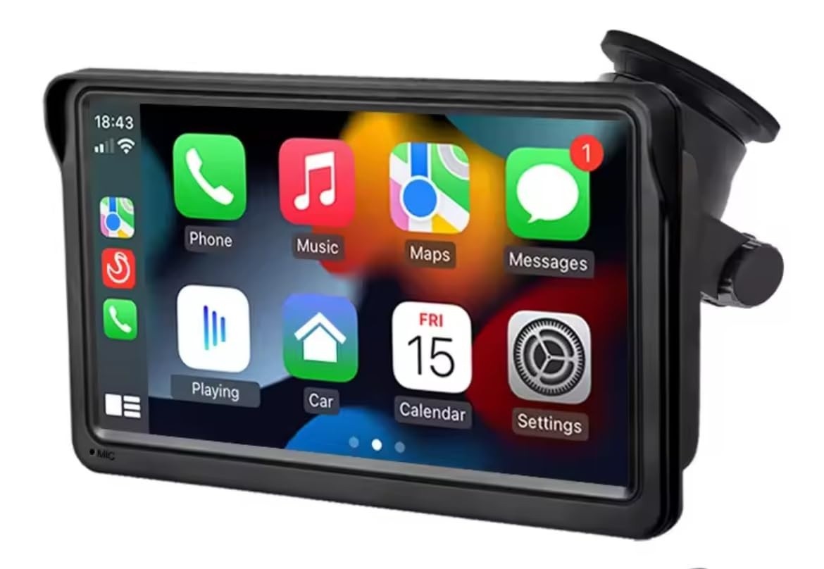 Central Multimídia Portátil 7" CarPlay & Android Auto: Navegação e Entretenimento no Seu Carro!