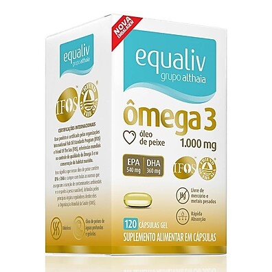 Equaliv Ômega 3 com 120 Cápsulas – Saúde do Coração e do Cérebro