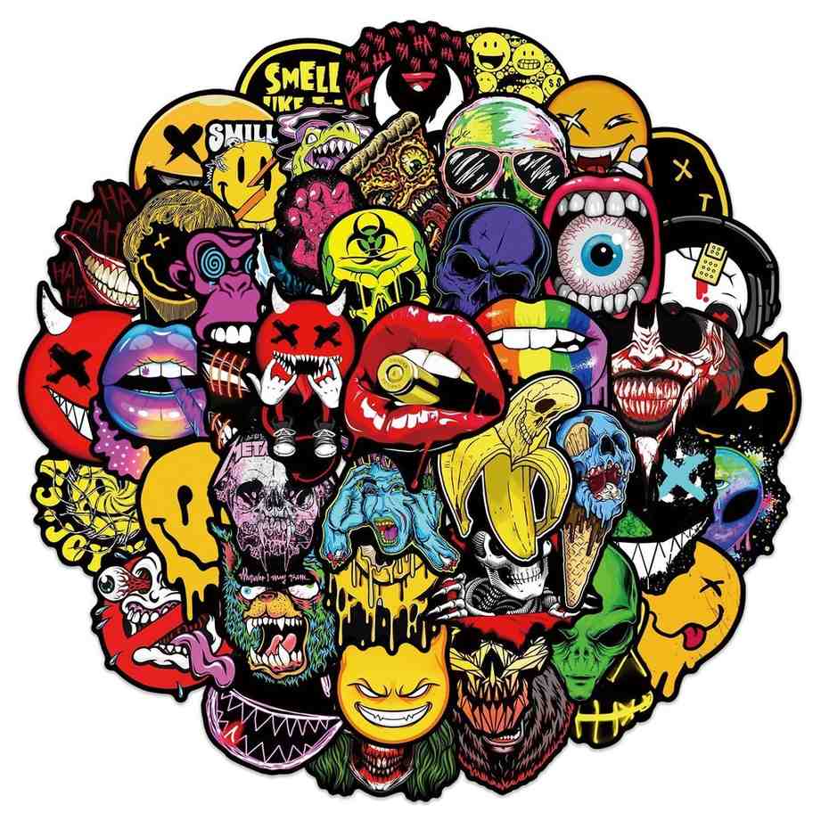 50 Adesivos de Terror para Personalizar Seu Equipamento