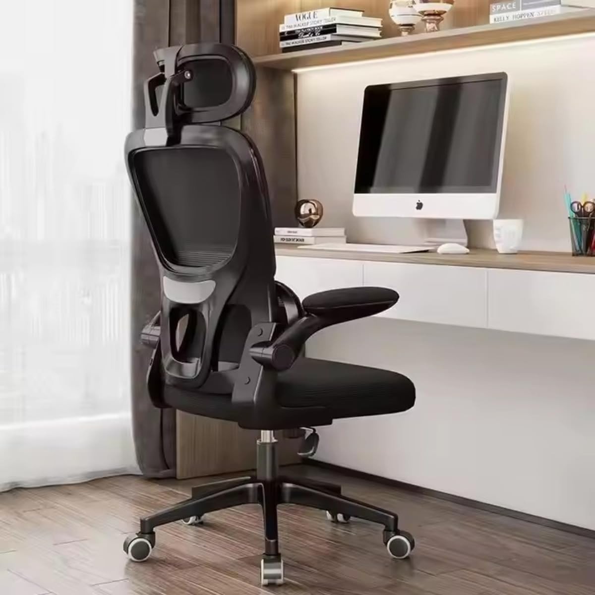 Cadeira de Escritório Ergonômica Florença com Tela Mesh Premium, Apoio Lombar Ajustável e Base Giratória