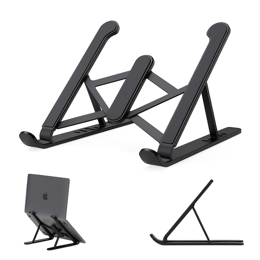 Suporte para Notebook Ajustável com 6 Posições | Ergonômico, Dobrável e com Saída de Ar