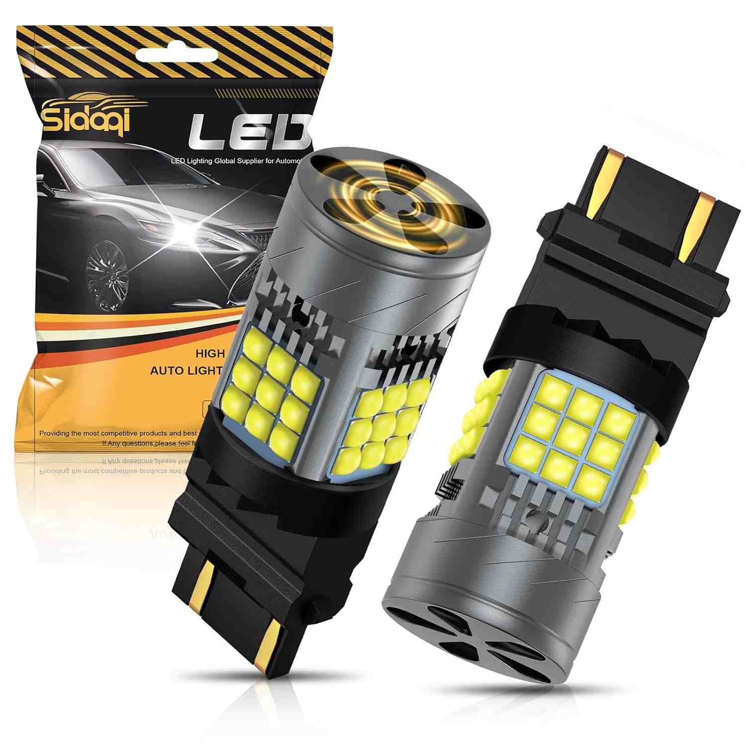 Lâmpada LED 3157 Sidaqi CANBUS 6000LM: Iluminação Potente e Sem Erros para Seu Veículo