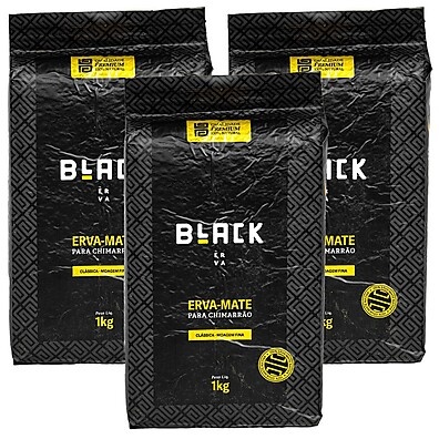 Erva Mate Chimarrão BLACK ERVA 1kg – Kit com 3, 5 ou 10 pct