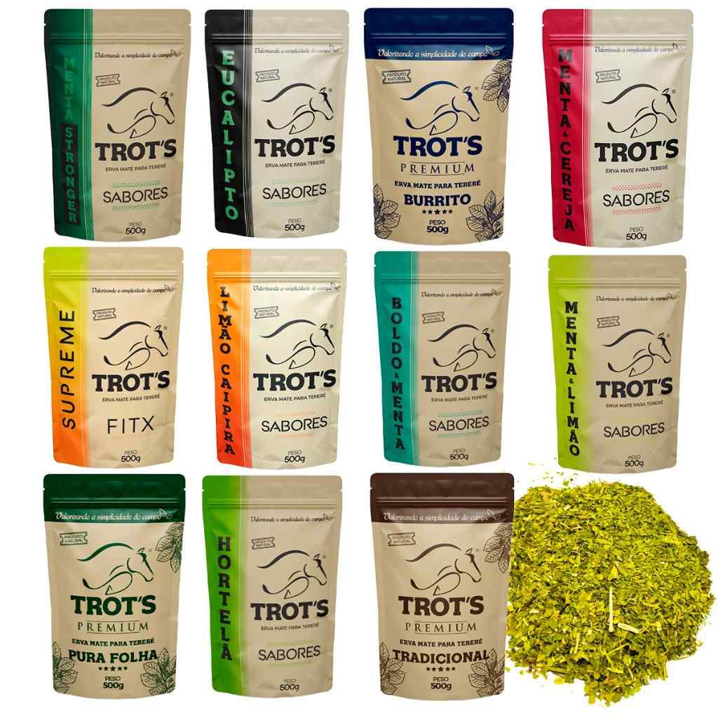 Erva Mate Trot's: Kit 10 Sabores 500ml