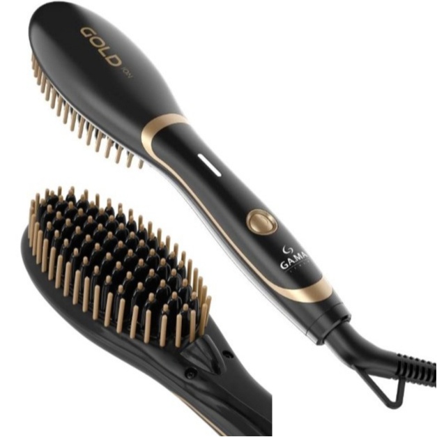 Escova Alisadora Gama Italy Gold Íon Mini: Brilho e Cuidado com Óleo de Argan