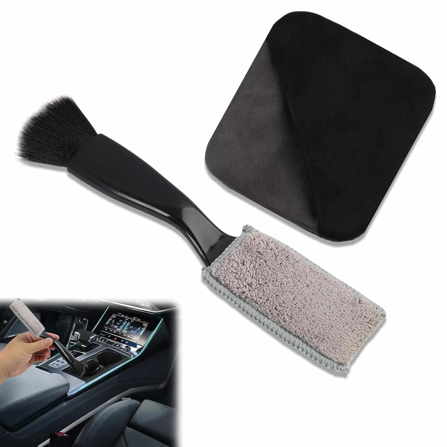 KAKUPPA: Kit Essencial para Limpeza de Carro - Tela, Painel e Interior com Escova e Microfibra