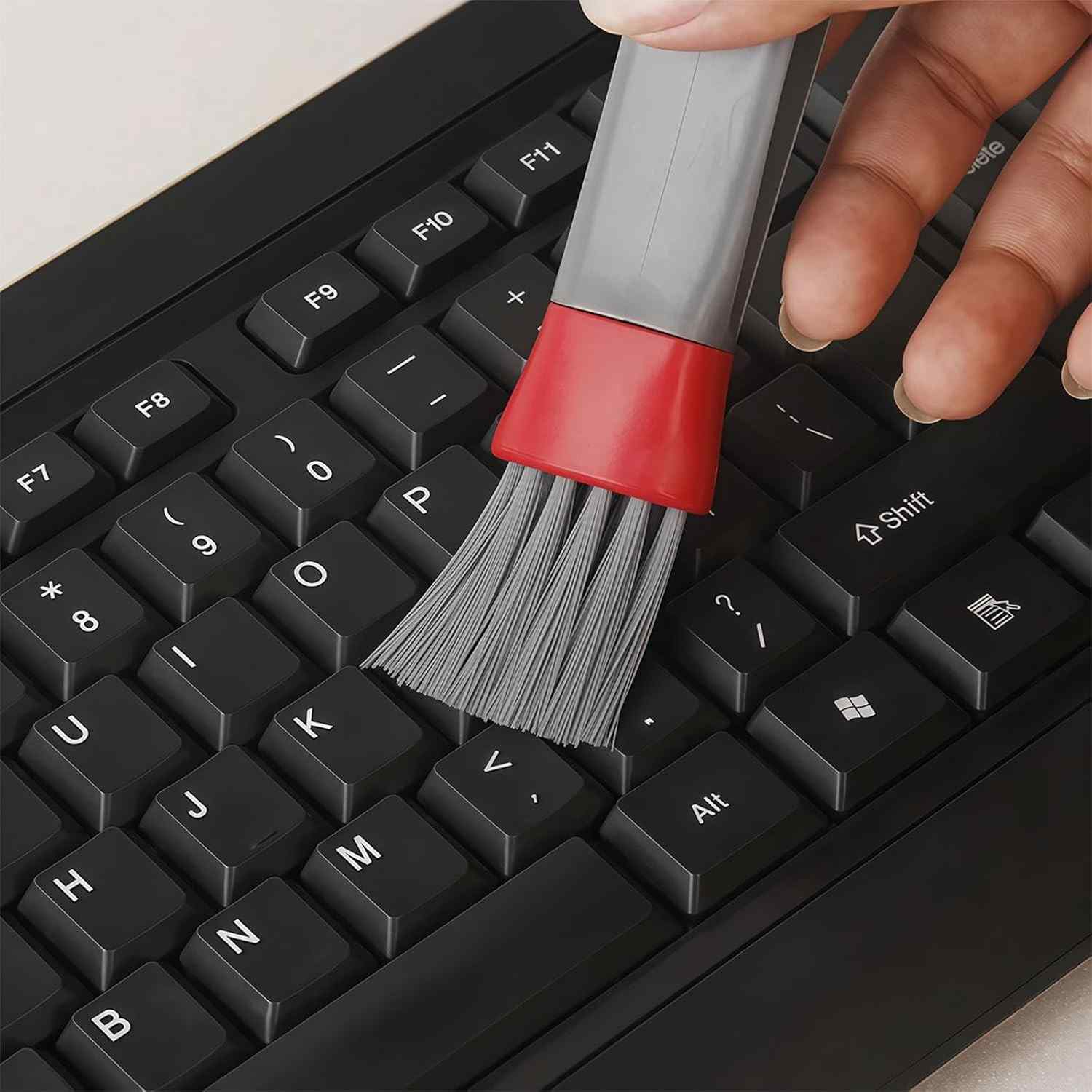 Espanador e Escova de Limpeza Portátil com Cabeça Dupla em Microfibra Superfina - Ideal para Teclados, Carros, Eletrônicos e Lentes