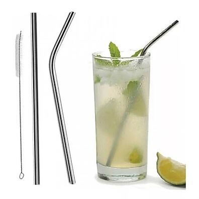 Canudos Inox Reutilizáveis: Kit Completo + Escova!