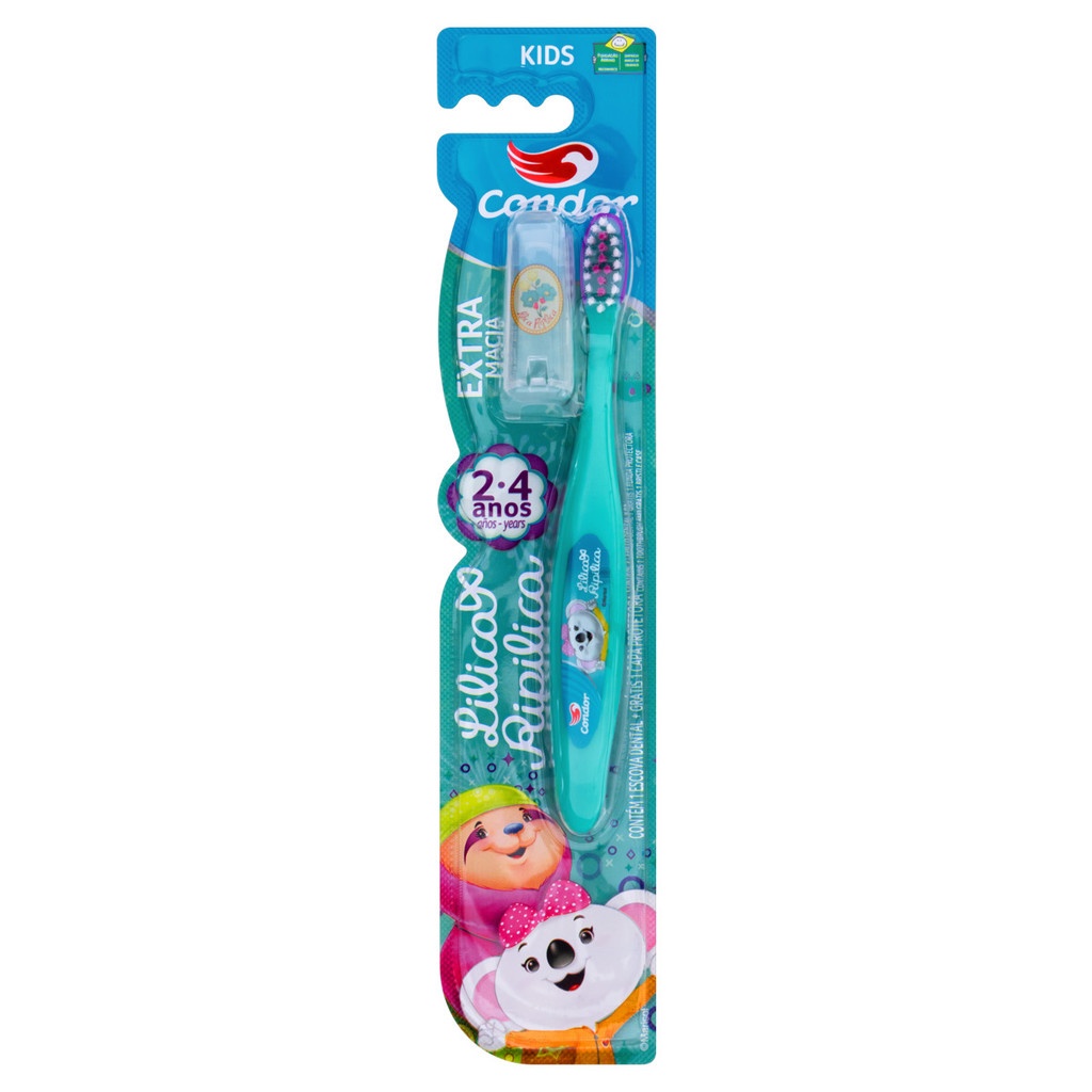 Escova Dental Extramacia Lilica Ripilica Condor Cabeça P - Ideal para Cuidar dos Dentes de Leite com Maciez e Diversão