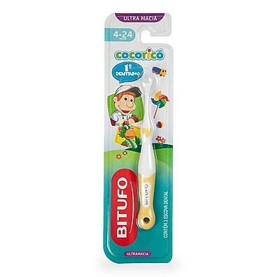 Escova Dental Infantil Bitufo Cocoricó: Macia e Ideal para Bebês