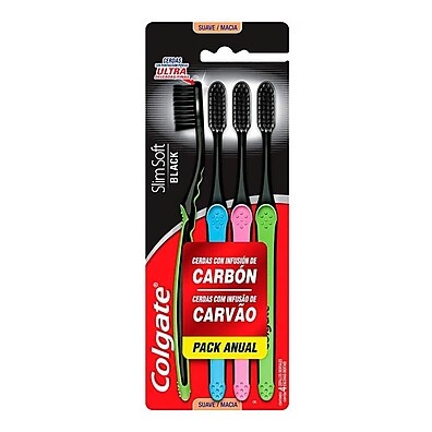 Escova Dental Slim Soft Black: Kit com 4!