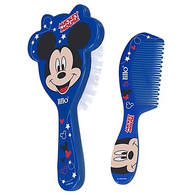 Escova e Pente Mickey Azul Lillo: Cuidado Delicado!