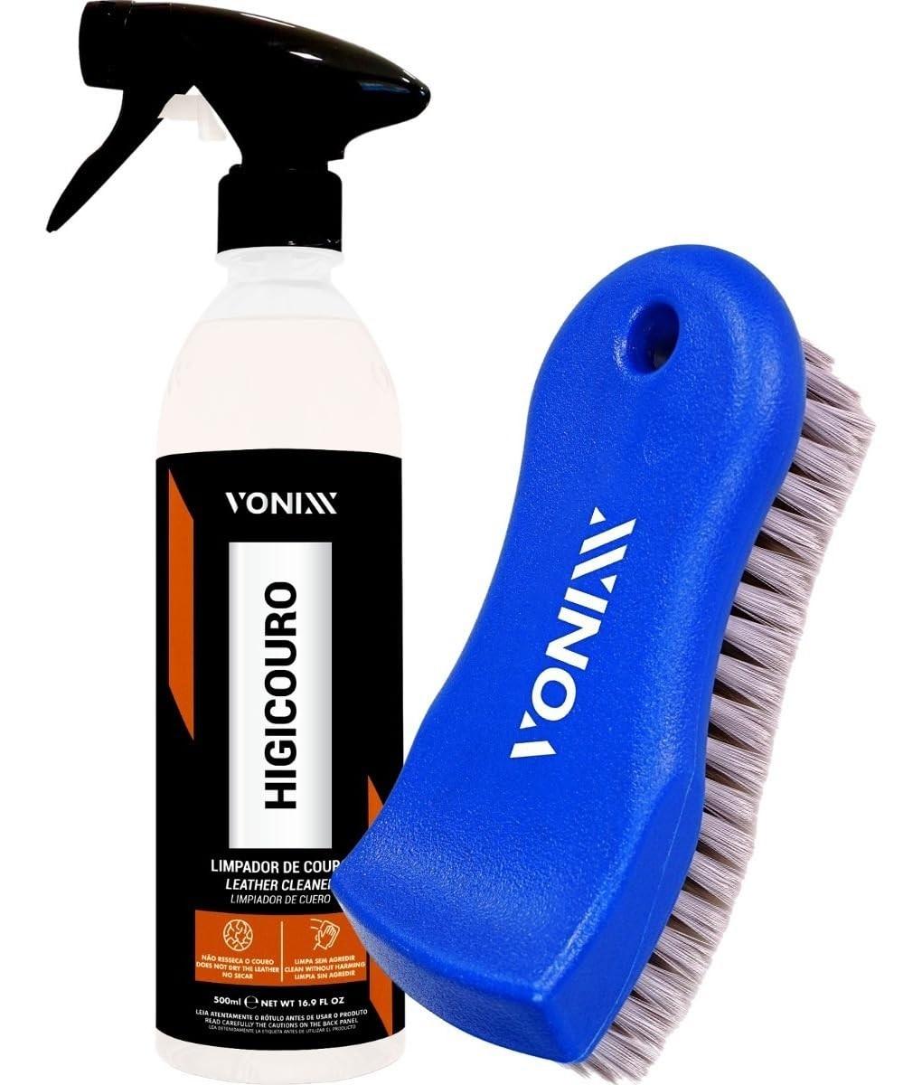 Kit Limpeza Banco Couro Higicouro Vonixx + Escova Macia: Renove o Interior do Seu Carro!