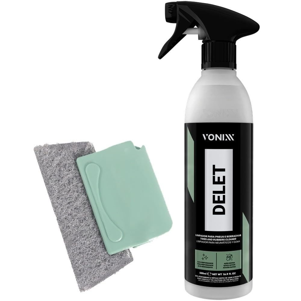 Kit Essencial Vonixx: Limpador Delet 500ml + Escova Karbox para Detalhamento Impecável