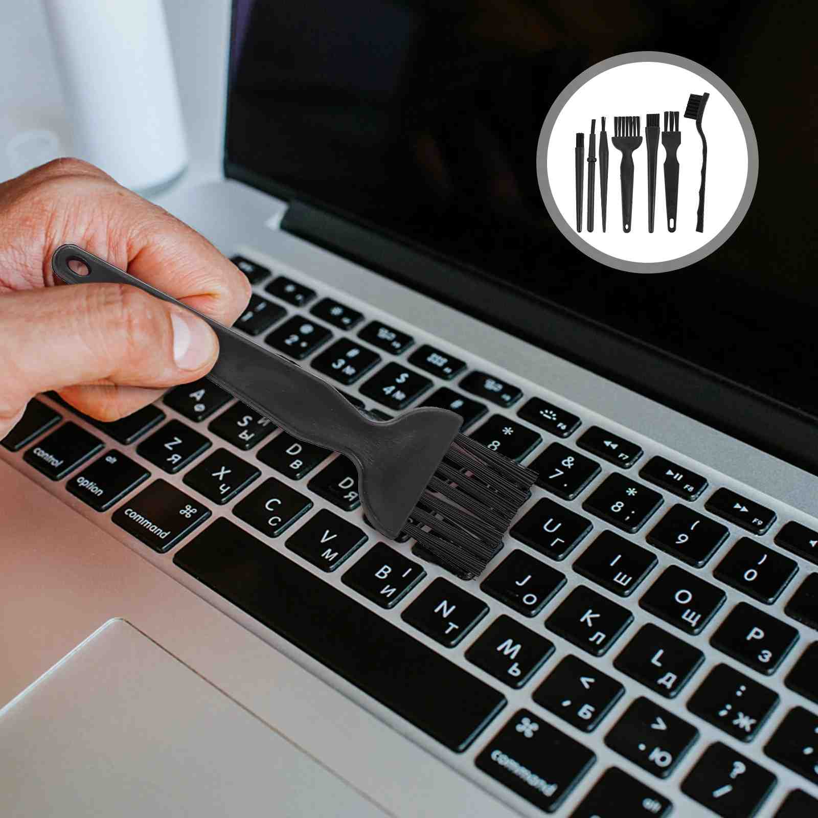 Escova Limpeza Teclado: 7 Peças Anti-Estática!