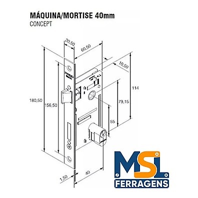 Fechadura Externa ZM Concept 408 com Acabamento Escovado