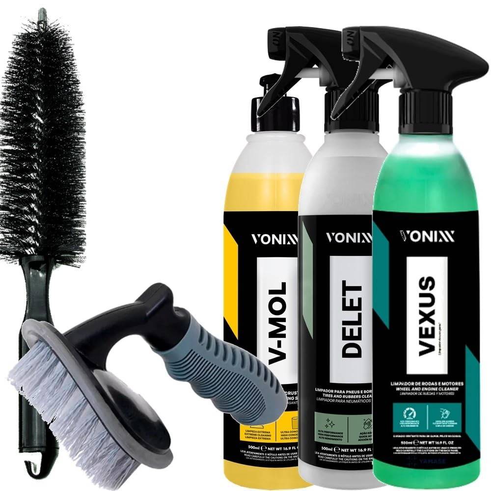 Kit Completo Vonixx: Vexus, V-Mol, Delet + Escovas Karbox para Limpeza Profissional