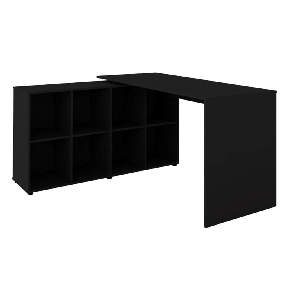 Mesa de Escritório em L com 8 Nichos - Design Moderno para Home Office