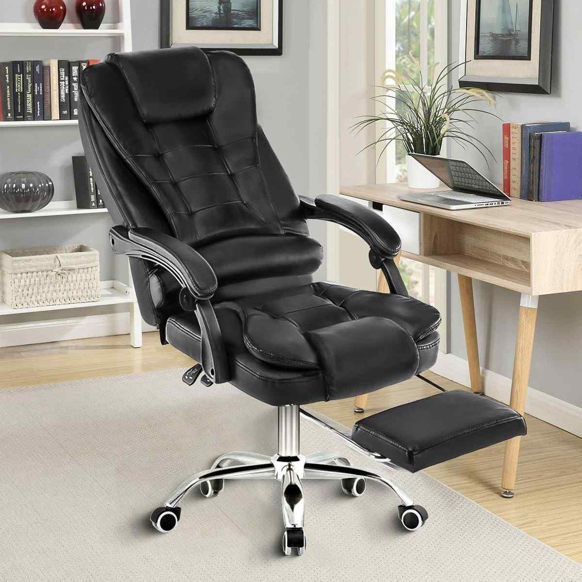 Cadeira de Escritório Presidente Ergonômica com Apoio para Pés e Encosto Ajustável - Conforto Premium para Home Office