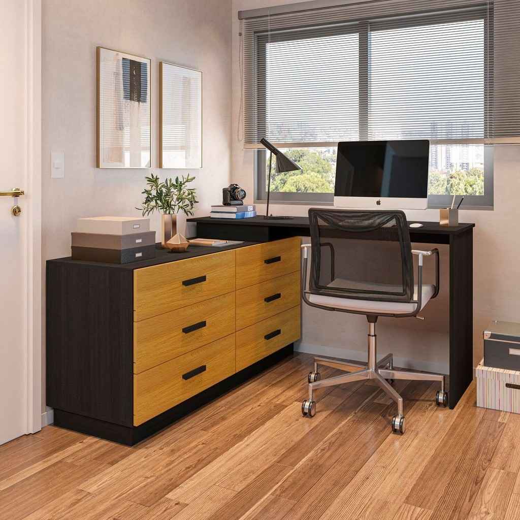 Escrivaninha em L Leonie: Organize Seu Home Office!
