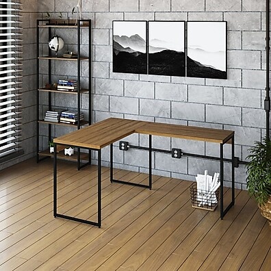 Escrivaninha L Industrial 120x140cm – Design Moderno e Resistente