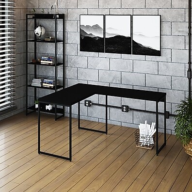 Escrivaninha L Industrial 120x140cm: Seu Escritório Moderno