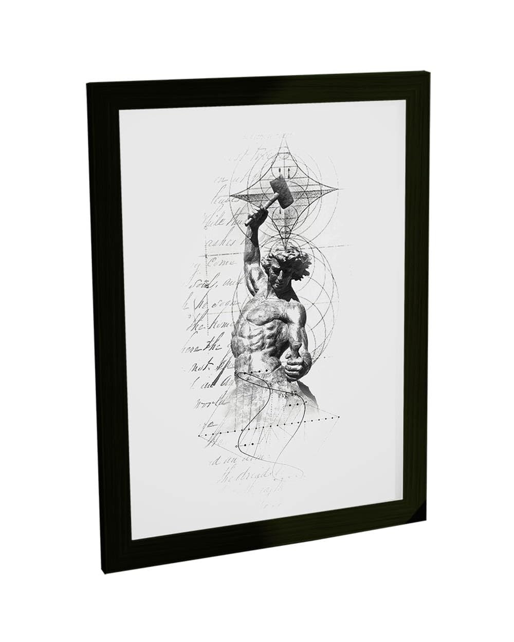 Quadro Decorativo A3 O Homem Esculpindo A Si Mesmo – Self Made | Impressão Premium em Papel Fotográfico