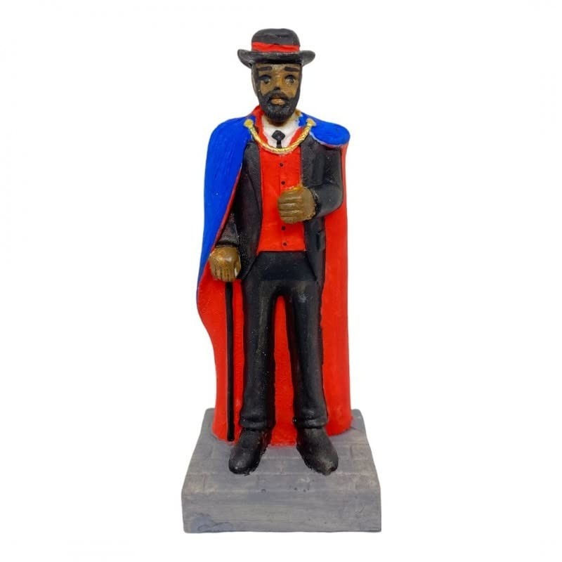 Escultura Exu Cartola Tranca Rua 10,50 cm em Resina - Proteção e Estilo Afro-Brasileiro