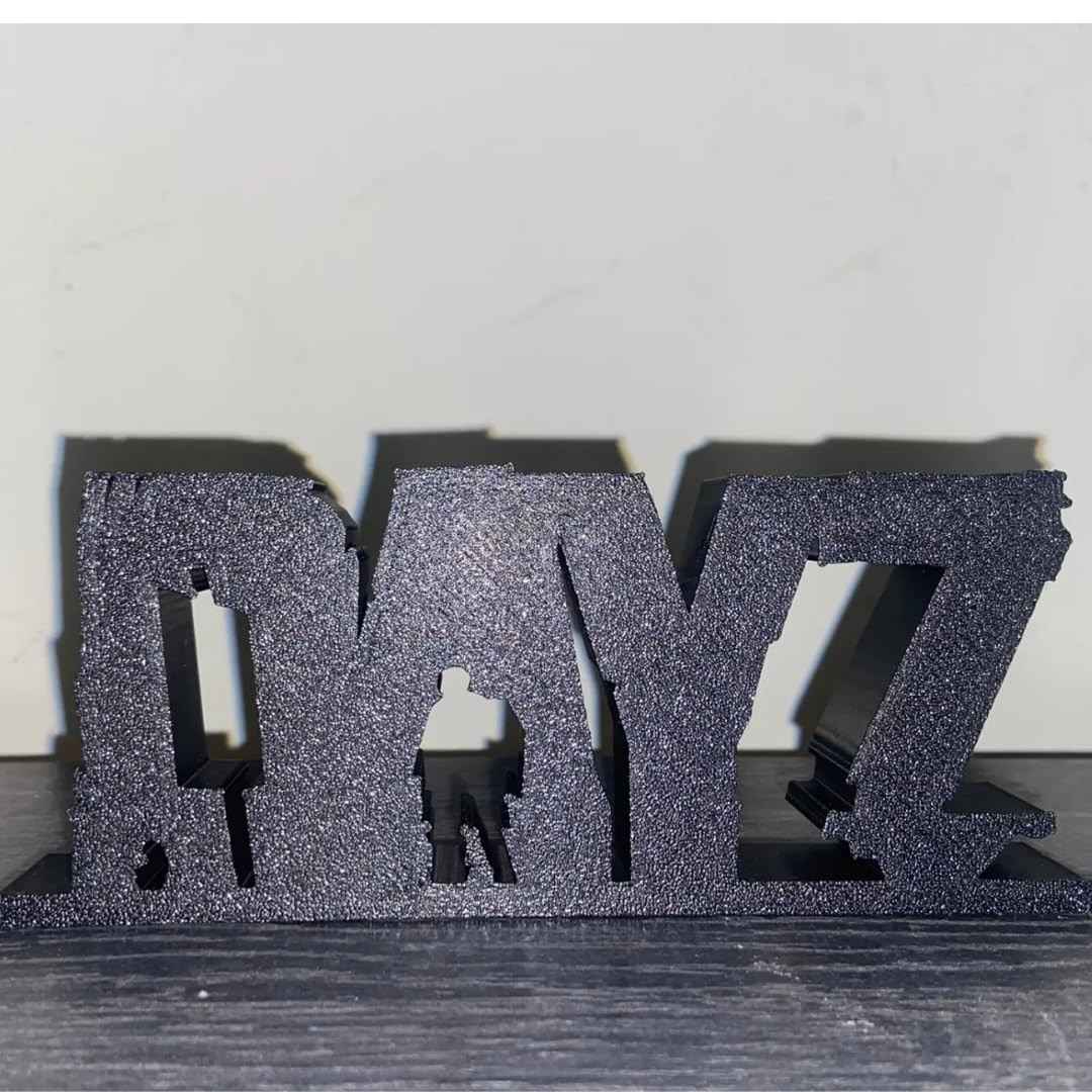 Logotipo Escultura 3D DayZ - Decoração Exclusiva para Fãs do Jogo (Preto)