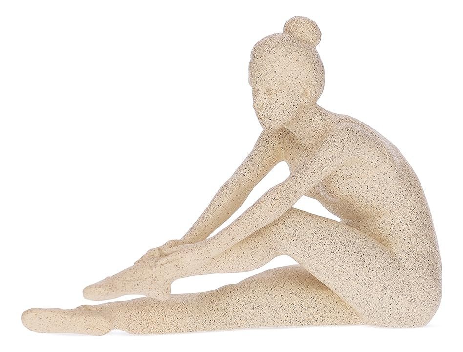 Escultura Bailarina em Polirresina Bege - Decoração Elegante e Sofisticada